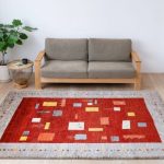 アートギャッベソファ前赤