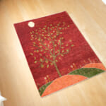 茜空の風景画ギャッベ