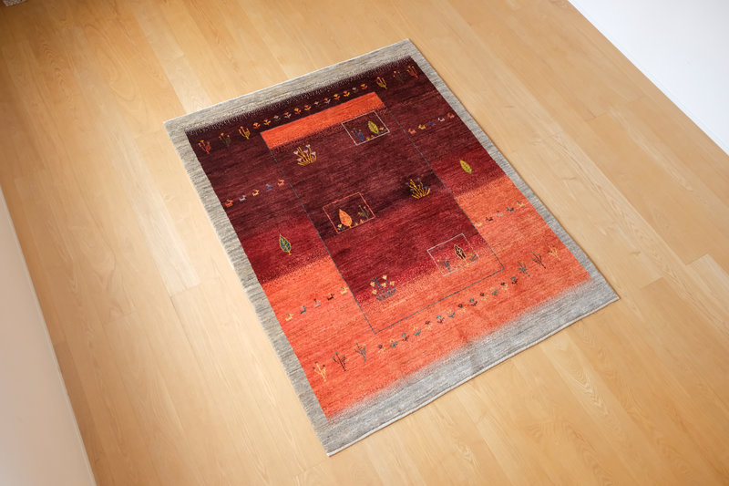 アートギャッベ 赤いライオンギャッベ | ギャッベ(ギャベ)＆キリム専門 | アート